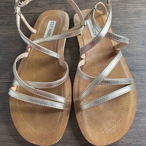 Steve Madden Women's Metallic Strappy Sandals